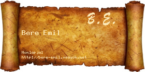 Bere Emil névjegykártya