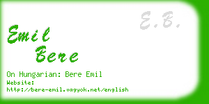 emil bere business card